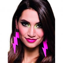 Boucles d'oreilles en forme d'éclair rose