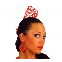 Boucles d'oreilles rouges, espagnoles à clip