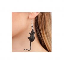 Boucles d'oreilles souris noire adulte
