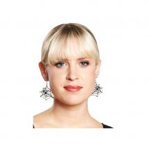 Boucles d oreilles toile araignée noire