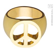Bague dorée peace and love (Doré)