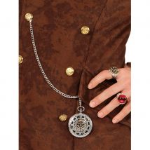 Bijou de pirate sur chaine type montre à gousset