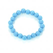 Bracelet de perles bleues en plastique