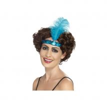 Bandeau de tête bleu années 20, flappers
