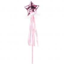 Baguette étoile de fée rose pour enfant (Rose)