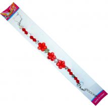 Bracelet fleurs rouges