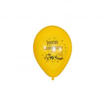 Ballons Joyeux Anniversaire jaunes