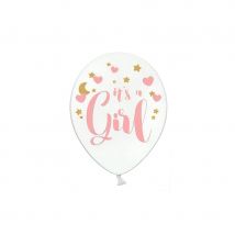 Ballons Latex Blancs It's a Girl 30cm x6