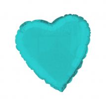 Ballon métal alu en coeur turquoise (TURQUOISE)