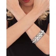 Bracelet médiévale argenté avec pierres blanches