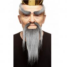 Barbe, moustaches et sourcis gris maitre chinois