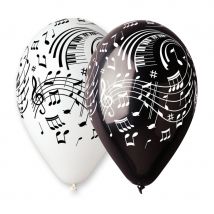 Ballons motifs notes de musiques
