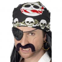 Bandana noir de pirate (Noir)