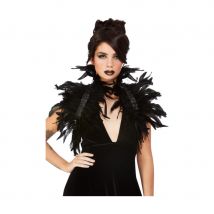 Boléro noir en plumes