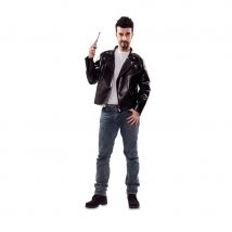 Blouson noir simili cuir rock pour homme (M/L)