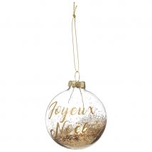 Boule Noël Transparente Joyeux Noël, 7cm