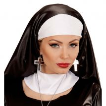 Boucles oreilles croix argentées noires