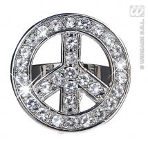 Bague peace and love strass argenté (Argent)