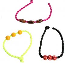 Bracelet perles bois porte bonheur