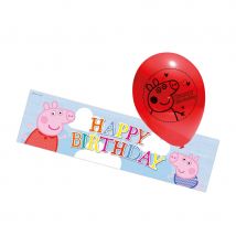 Bannière Peppa Pig d'anniversaire et ballons (Peppa Pig)