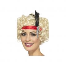 Bandeau rouge charleston en satin (Rouge)