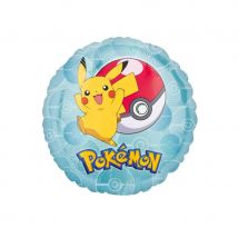 Ballon rond Pokemon Pikachu heureux de 43 cm