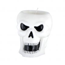 Bougie tête squelette blanche