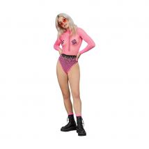Body transparent troué rose fluo avec zip (Taille unique)