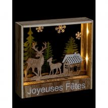 Cadre 3d Joyeuses fêtes de Noel, lumineux
