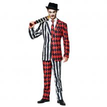 Costume 3 pièces d'Arlequin Halloween pour homme (L)