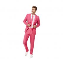 Costume 3 pièces rose flash pour homme (L)