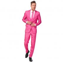 Costume 3 pièces rose uni pour homme (L)