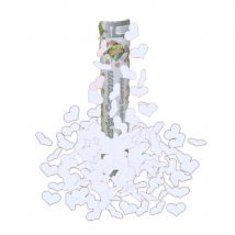 Canon à confettis coeurs blancs