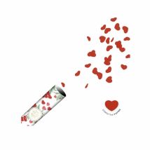 Canon à Confettis en forme de Cœurs Rouges