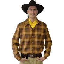 Chemise a carreaux marron et foulard (L)