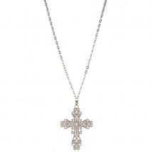 Collier avec croix incrustée de strass