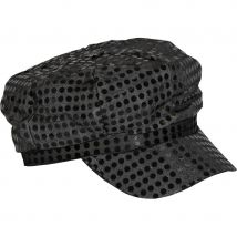 Casquette à paillettes noires