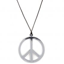 Collier avec pendentif peace and love argenté