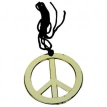 Collier avec pendentif peace and love doré