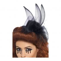 chapeau avec voile noir