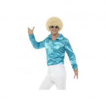 Chemise bleue années 60 pour homme (L)