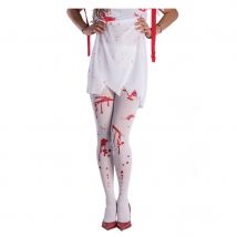 Collants blancs avec tâches de sang pour femme (Taille unique)