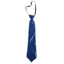 Cravate bleue à sequins