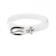 Ceinture blanche boucle argentée pour femme