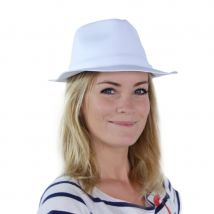 Chapeau borsalino blanc uni pour adulte