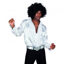 Chemise blanche disco pour homme (M)