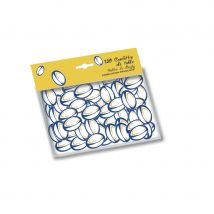 Confettis ballons de rugby bleu (150 confettis)