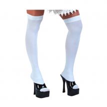 Chaussettes blanches hautes pour femme adulte (Taille unique)