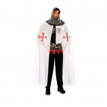 Cape blanche médiévale avec croix rouges, homme (M/L)