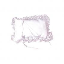 Coussin blanc porte alliance en satin